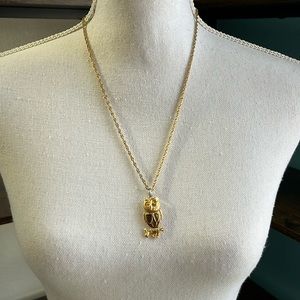 Faux Gold Owl Necklace